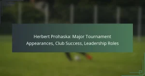 Herbert Prohaska: Major Tournament Appearances, Club Success, Leadership Roles