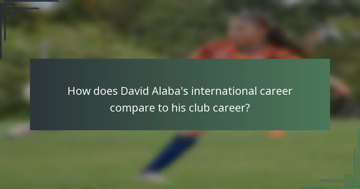 How does David Alaba's international career compare to his club career?