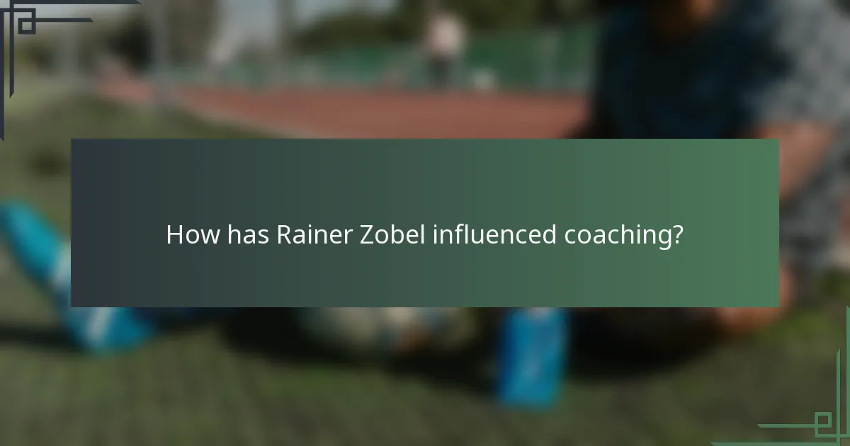 How has Rainer Zobel influenced coaching?