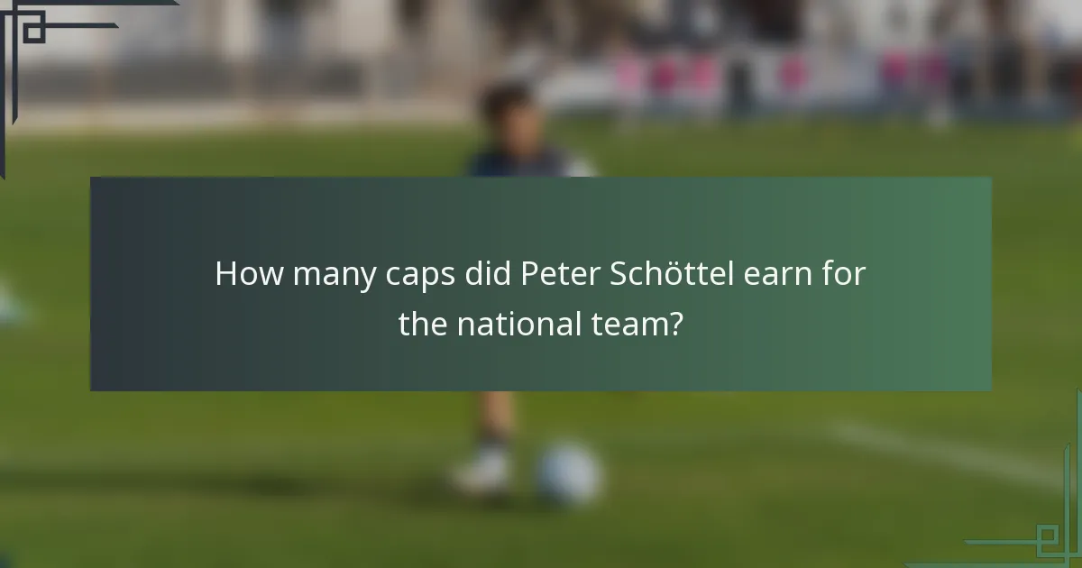 How many caps did Peter Schöttel earn for the national team?