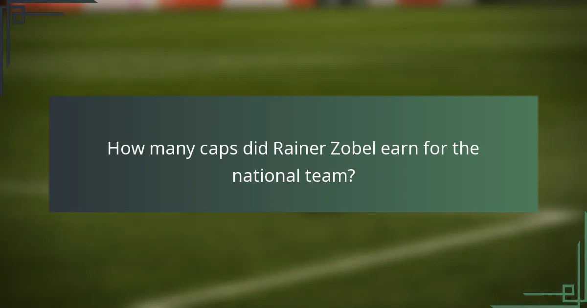 How many caps did Rainer Zobel earn for the national team?