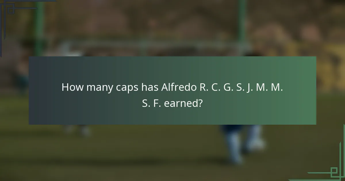 How many caps has Alfredo R. C. G. S. J. M. M. S. F. earned?