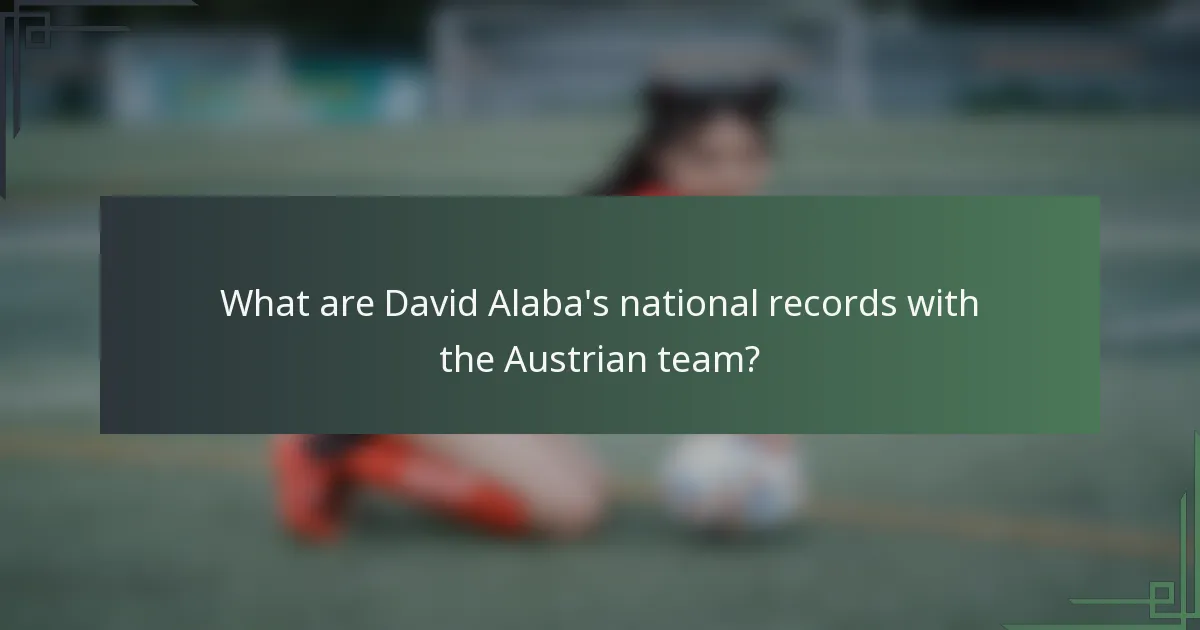 What are David Alaba's national records with the Austrian team?