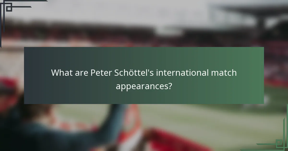 What are Peter Schöttel's international match appearances?