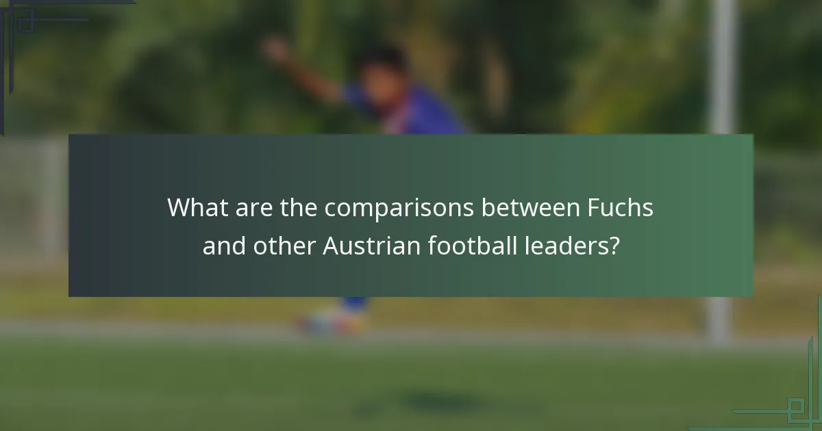 What are the comparisons between Fuchs and other Austrian football leaders?