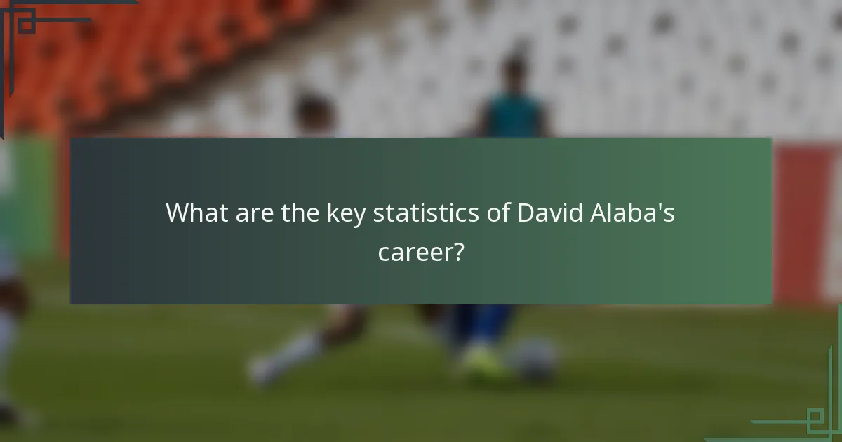 What are the key statistics of David Alaba's career?