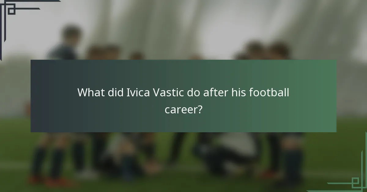 What did Ivica Vastic do after his football career?