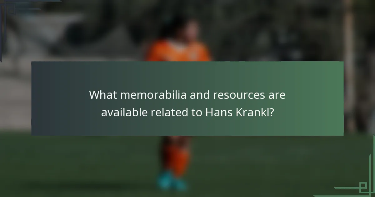 What memorabilia and resources are available related to Hans Krankl?
