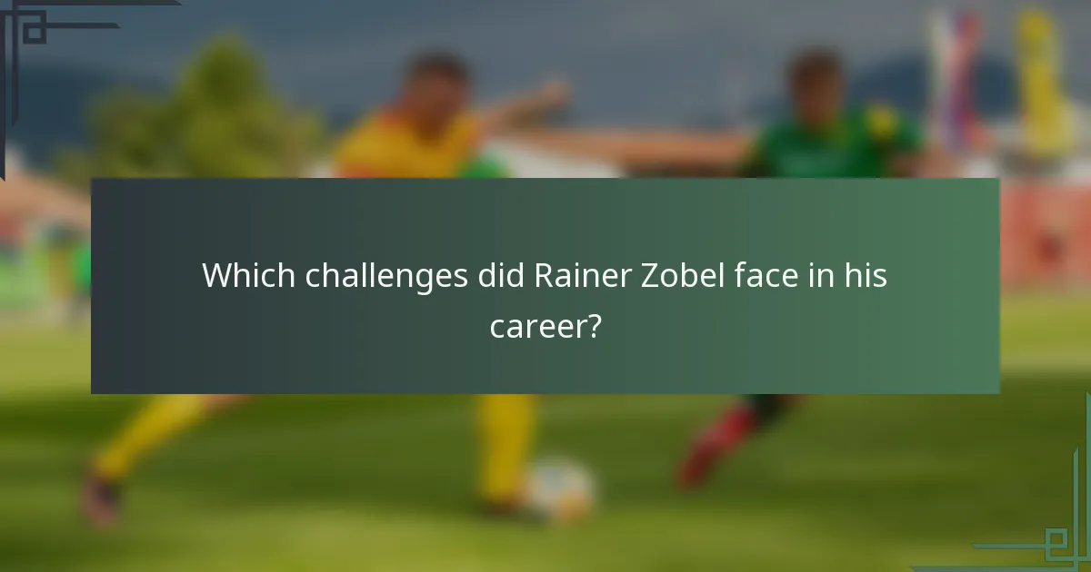 Which challenges did Rainer Zobel face in his career?