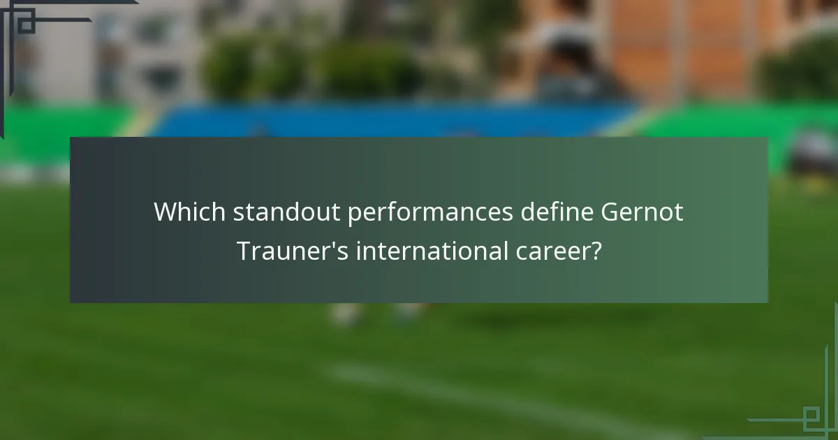 Which standout performances define Gernot Trauner's international career?